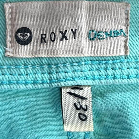 Roxy Denim Womens Cut Off Style Short Shorts Teal SIZE 1/30 - Picture 5 of 7